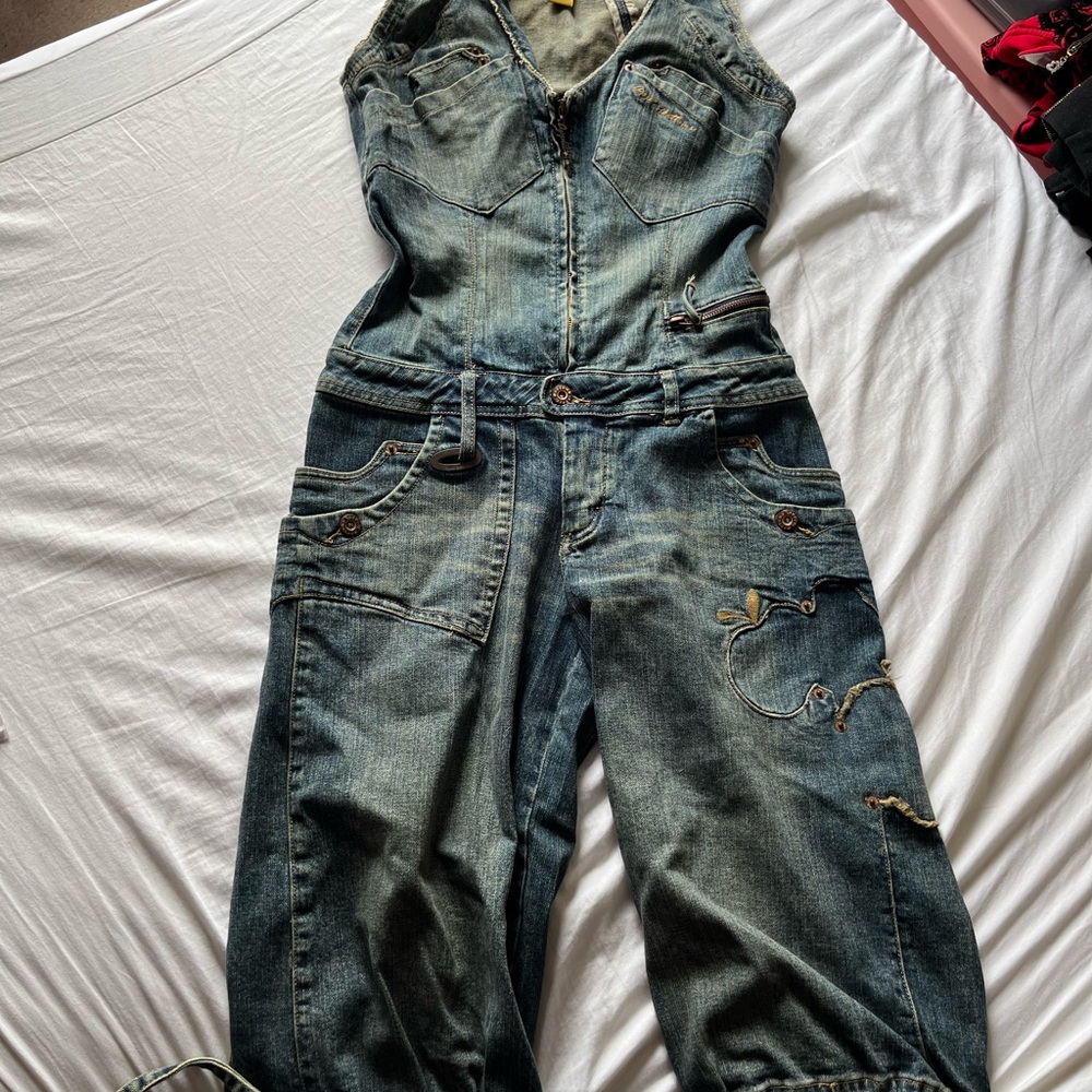 Y2K Apple Bottoms Stylish Denim Jumpsuit